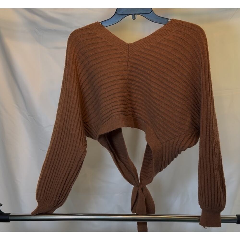 Open Back Orange Sweater Size L